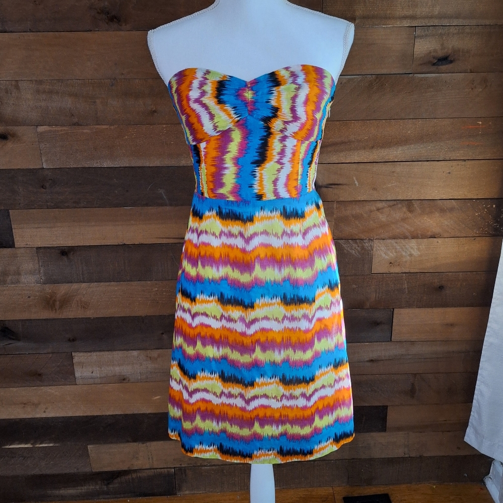Gianni Bini Multicolor Strapless Dress